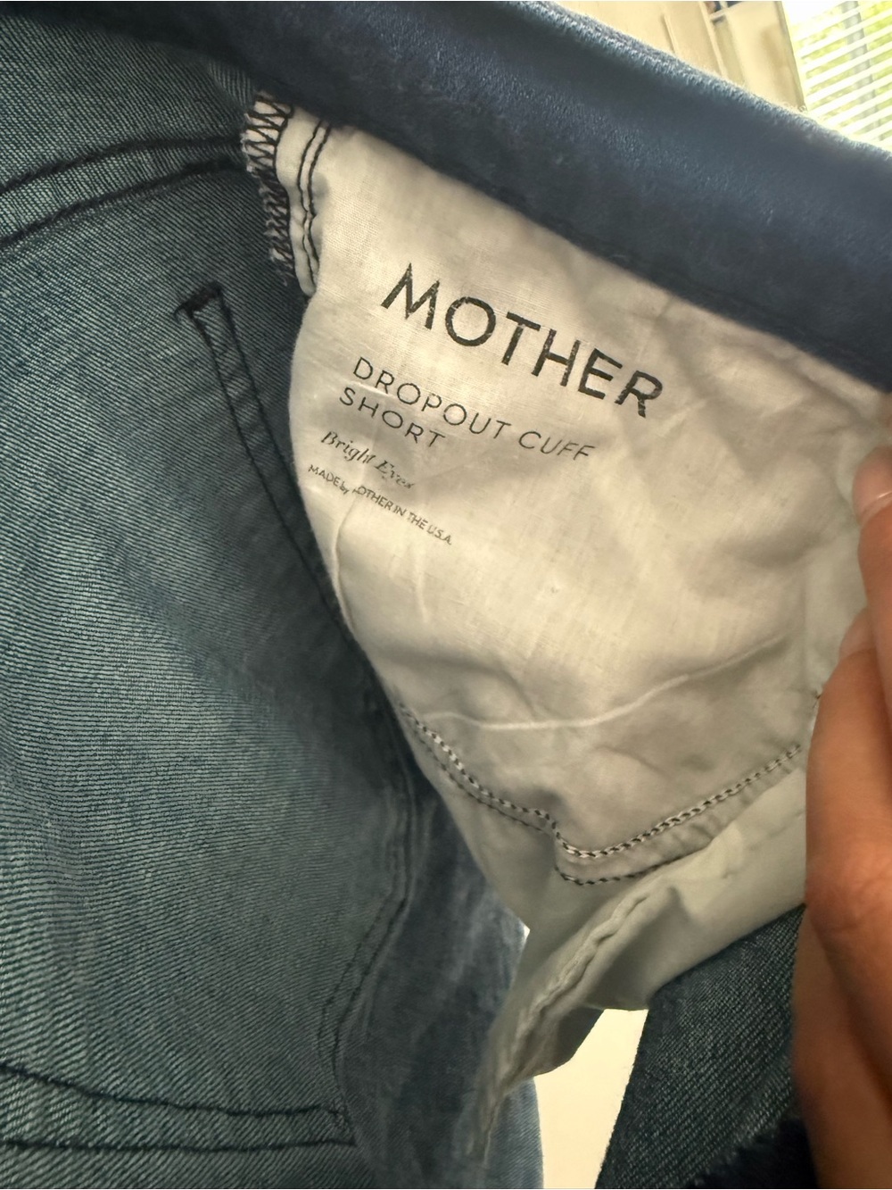 MOTHER The Drop Off Cuff Bright Eyes Denim Shorts Size 30 - Picture 8 of 13